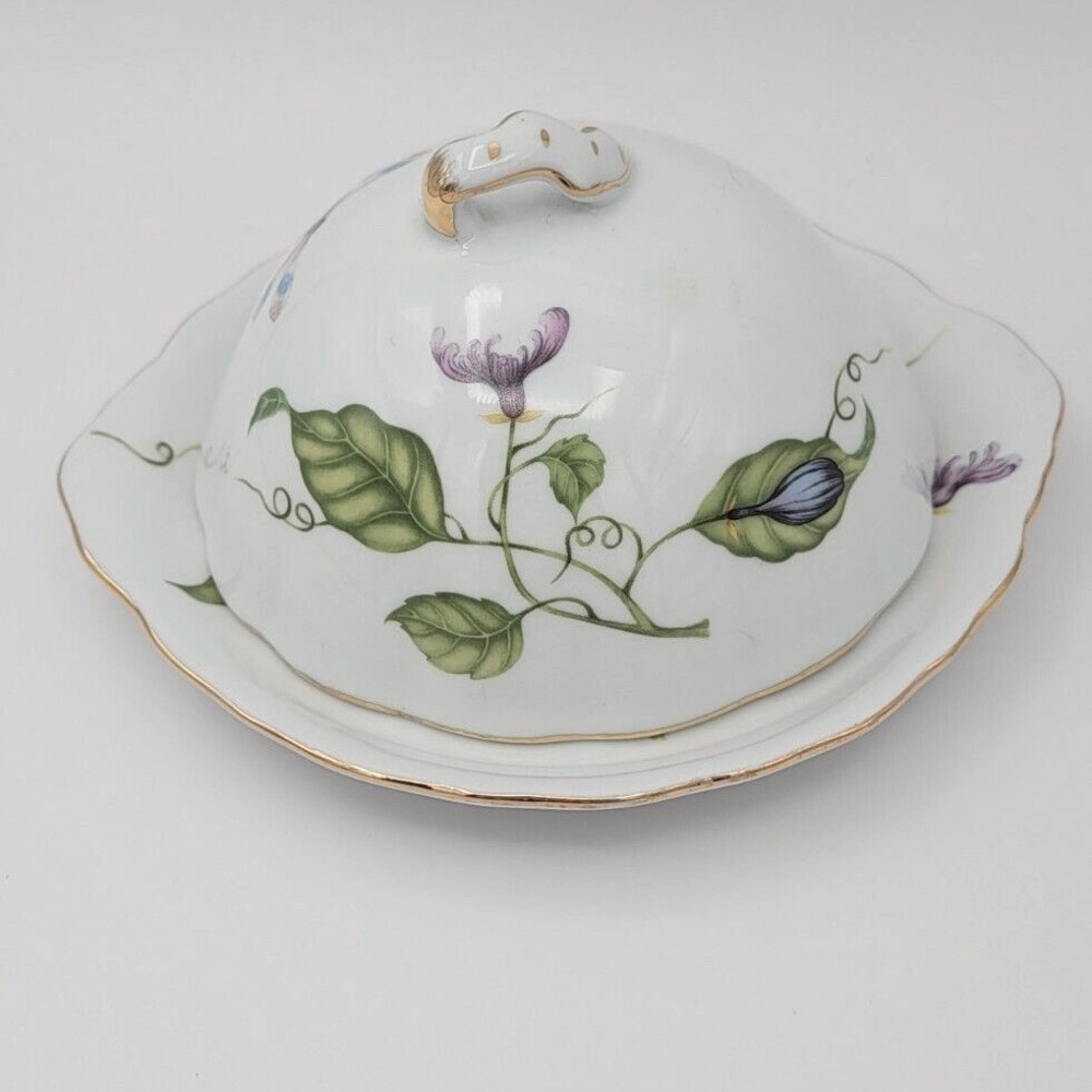 New Elegant Butter Dish with Lid, Jardin Collection by Godinger